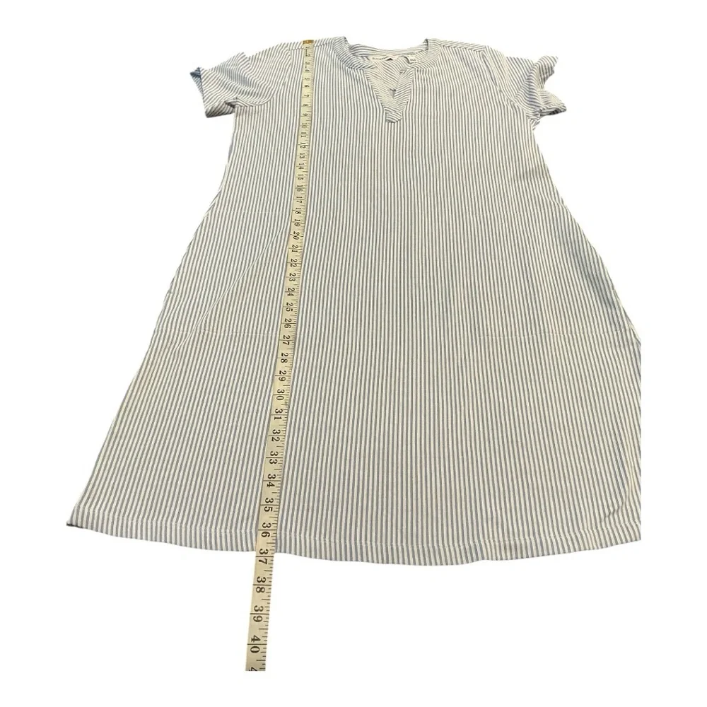 Isaac Mizrahi Live Blue White Striped Short Sleeve Shift Dress Size M. AA42 - Picture 6 of 9